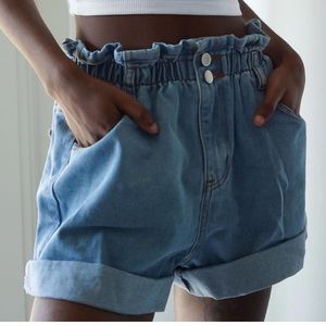 High waisted jean shorts